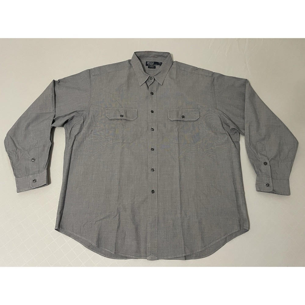 VTG Polo Ralph Lauren Gray Men's XXL 100% Cotton G.I. Shirt